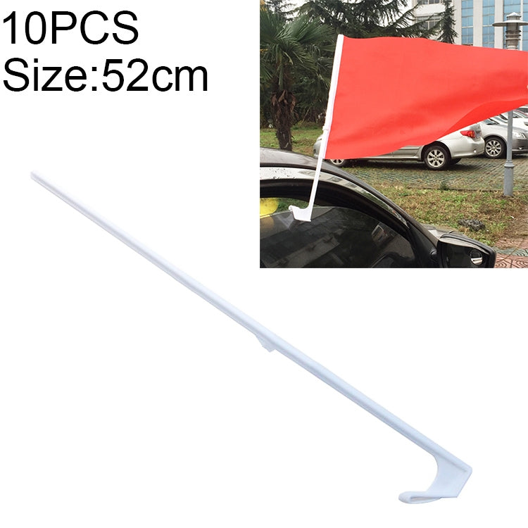 10 PCS 52cm Clip-type Car Window Plastic Flagpole, No Flag, 52cm