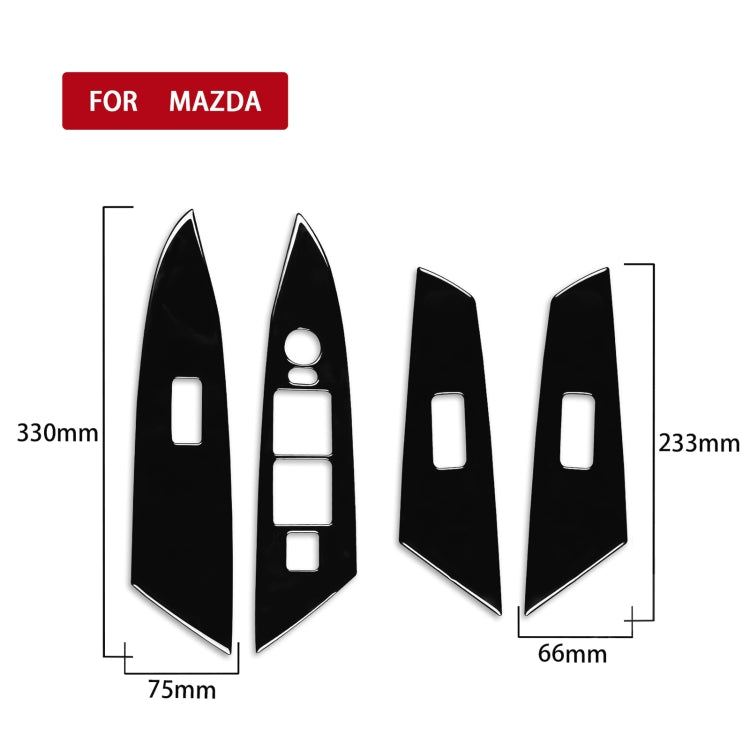 For Mazda 3 Axela 2010-2013 4 in 1 Car Window Lift Panel Decorative Sticker, Right Drive, Window Lift, Right Drive