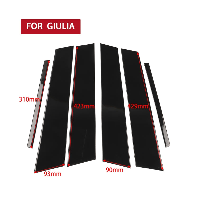 For Alfa Romeo Giulia 2017-2021 Car B / C / Middle Pillar Door Window Decorative Sticker, B / C / Middle Pillar