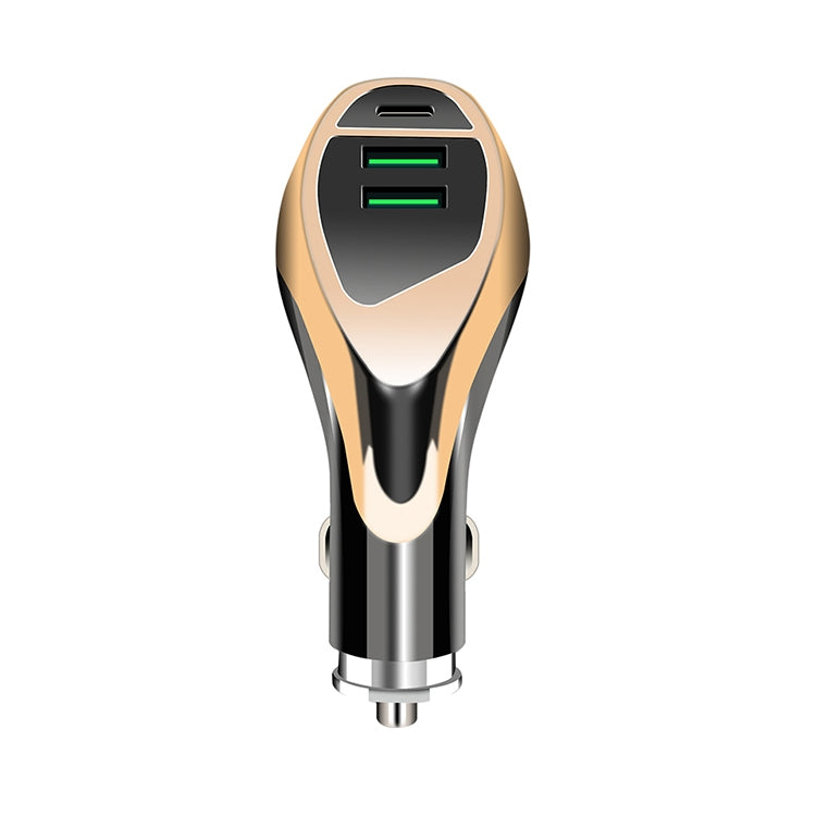 WLX-K1 QC3.0 Dual USB + Type-C Triple Car Charger