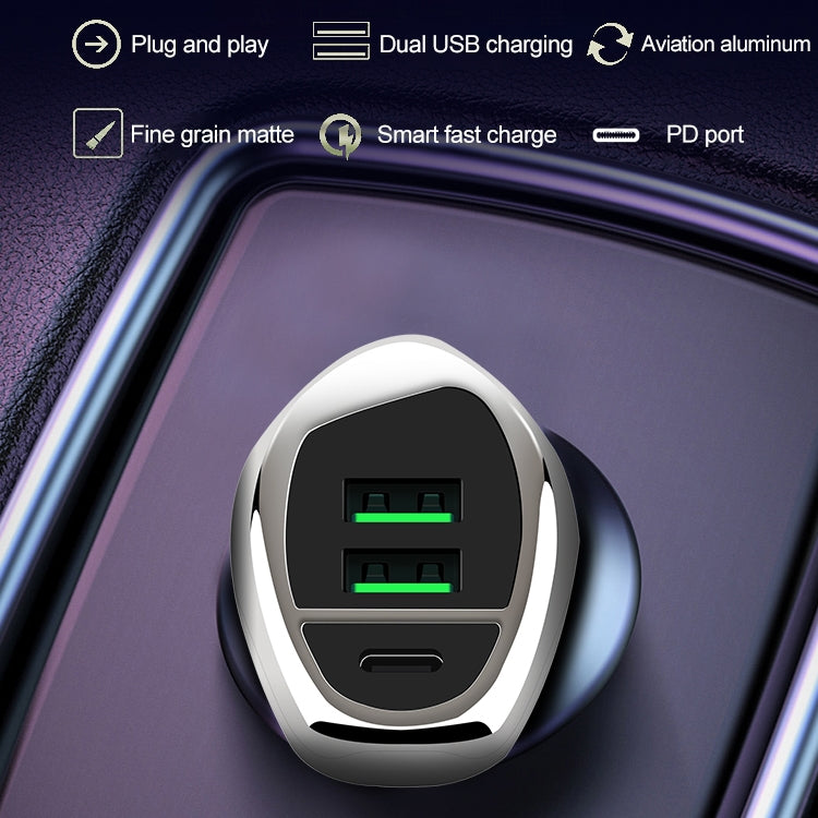 WLX-K1 QC3.0 Dual USB + Type-C Triple Car Charger