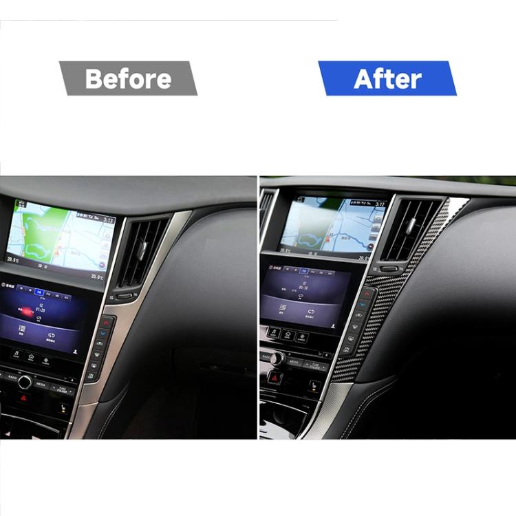 Car Carbon Fiber Central Control Side F Frame Decorative Sticker for Infiniti Q50 / Q60 2014-2020, Control Side F Frame