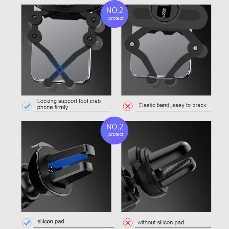 Car Air Outlet Six-claw Gravity Mobile Phone Holder Bracket, Six-claw Phone Holder(Silver), Six-claw Phone Holder(Black), Six-claw Phone Holder(Red)