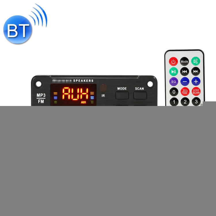 Car 5V Color Screen Display Bluetooth 5.0 Audio MP3 Player Decoder Board FM Radio TF Card USB 3.5mm AUX, with Remote Control, 5V