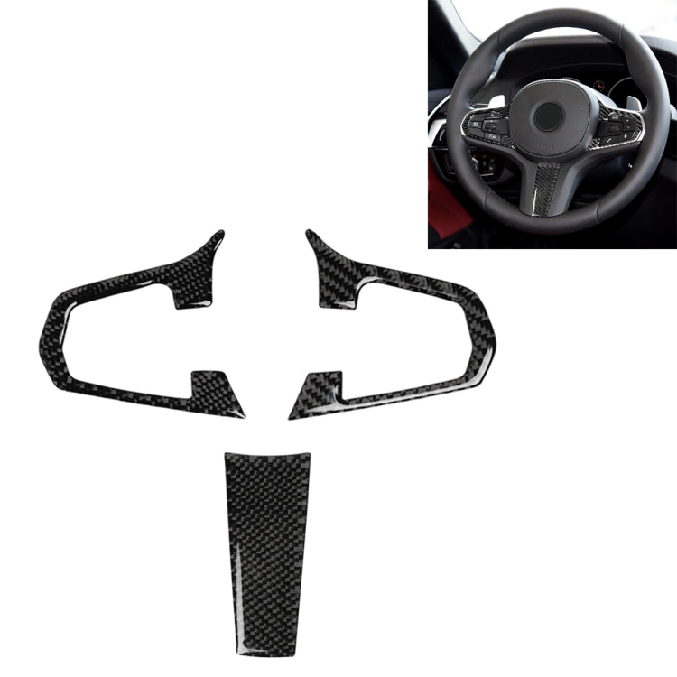 3 in 1 Car Carbon Fiber Solid Color Steering Wheel Button Decorative Sticker for BMW 5 Series G30 X3 G01, Left and Right Drive Universal, For BMW 5 Series G30 X3 G01