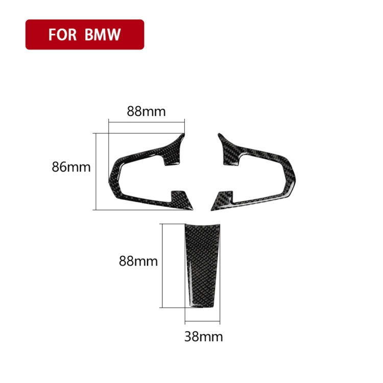 3 in 1 Car Carbon Fiber Solid Color Steering Wheel Button Decorative Sticker for BMW 5 Series G30 X3 G01, Left and Right Drive Universal, For BMW 5 Series G30 X3 G01