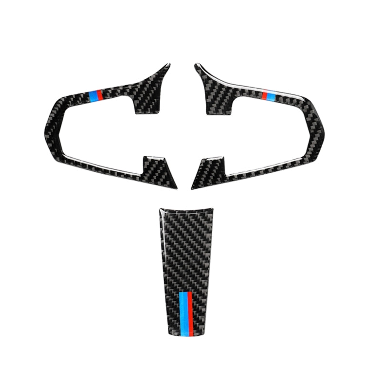 3 in 1 Car Carbon Fiber Tricolor Steering Wheel Button Decorative Sticker for BMW 5 Series G30 X3 G01, Left and Right Drive Universal, For BMW 5 Series G30 X3 G01(Tricolor)