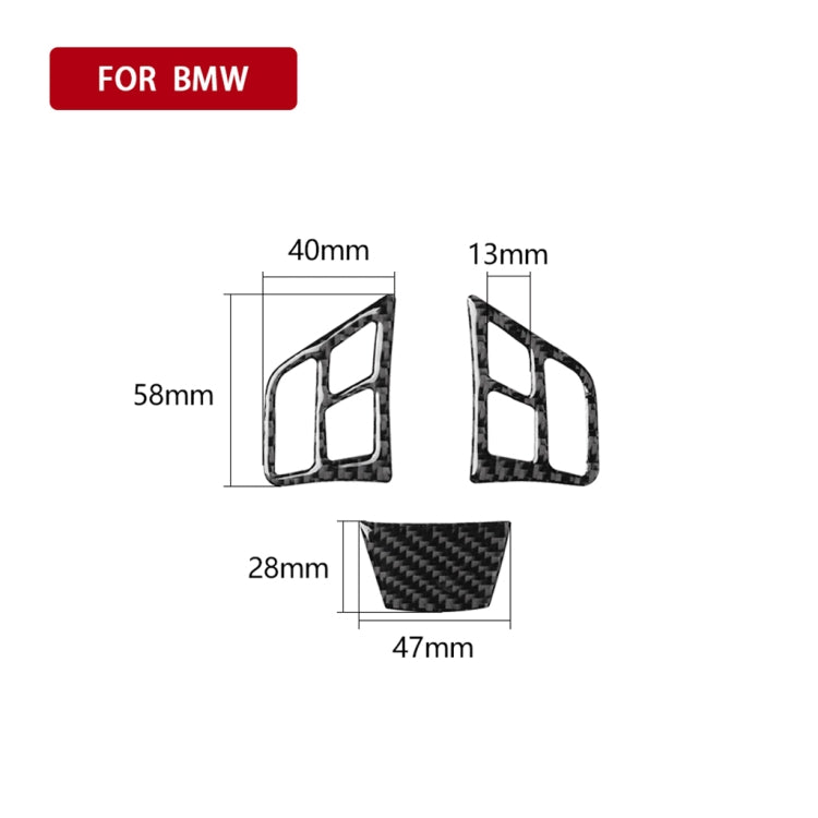 3 in 1 Car Carbon Fiber Solid Color Steering Wheel Button Decorative Sticker for BMW 3 Series E90 2005-2012, Left and Right Drive Universal, For BMW 3 Series E90 2005-2012(B)