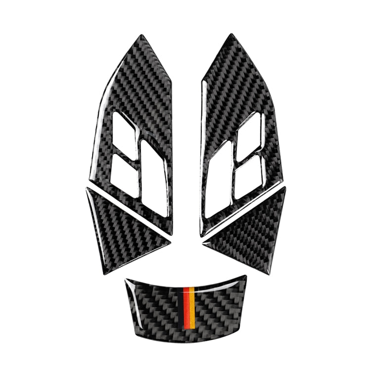 5 in 1 Car Carbon Fiber Germany Color Steering Wheel Button Decorative Sticker for BMW 5 Series E60 2004-2010, Left and Right Drive Universal, For BMW 5 Series E60 2004-2010(Germany Color)