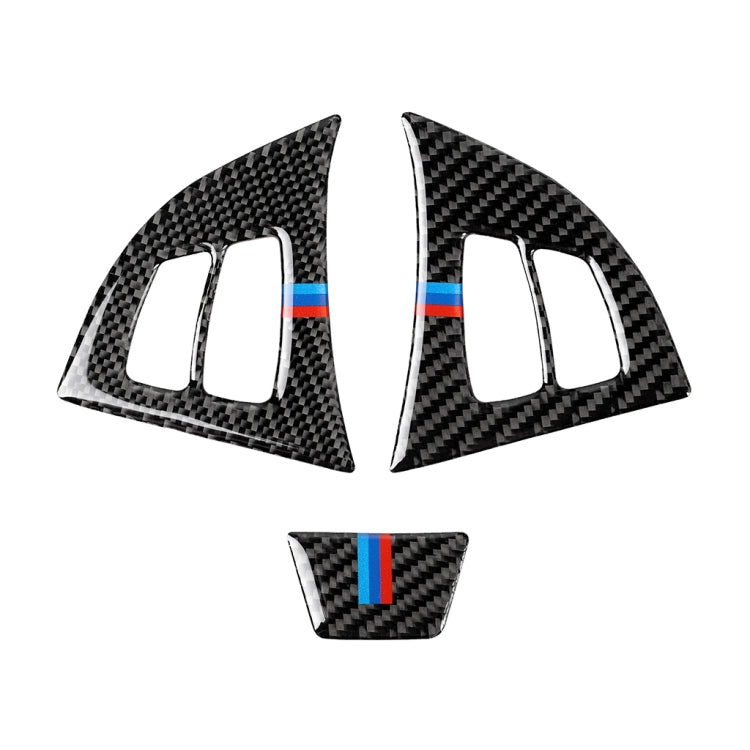 3 in 1 Car Carbon Fiber Tricolor Steering Wheel Button Decorative Sticker for BMW E70 2008-2013 X5, Left and Right Drive Universal, For BMW E70 2008-2013 X5(Tricolor)