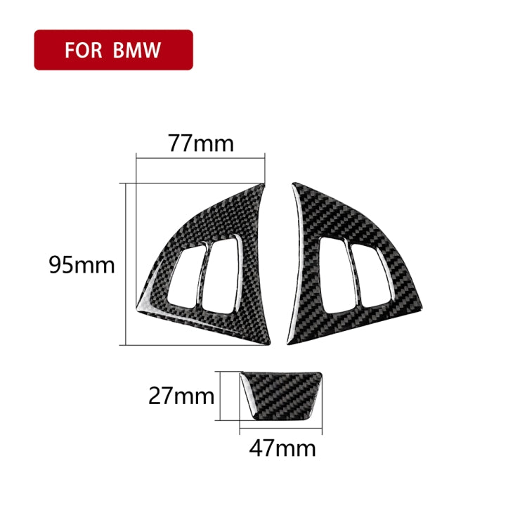 3 in 1 Car Carbon Fiber Solid Color Steering Wheel Button Decorative Sticker for BMW E70 2008-2013 X5, Left and Right Drive Universal, For BMW E70 2008-2013 X5
