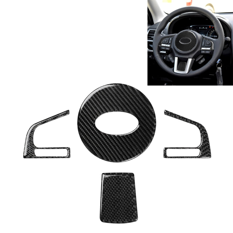 4 in 1 Car Carbon Fiber Solid Color Steering Wheel Button Decorative Sticker for Subaru Forester 2016-2018, Left and Right Drive Universal, For Subaru Forester 2016-2018