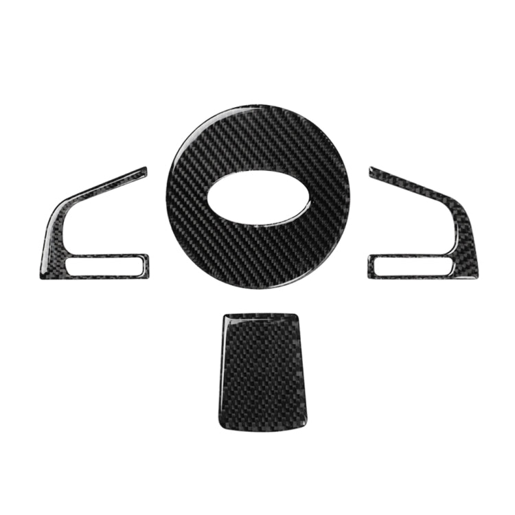 4 in 1 Car Carbon Fiber Solid Color Steering Wheel Button Decorative Sticker for Subaru Forester 2016-2018, Left and Right Drive Universal, For Subaru Forester 2016-2018