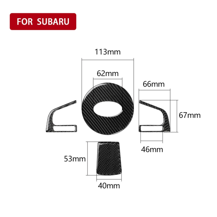 4 in 1 Car Carbon Fiber Solid Color Steering Wheel Button Decorative Sticker for Subaru Forester 2016-2018, Left and Right Drive Universal, For Subaru Forester 2016-2018