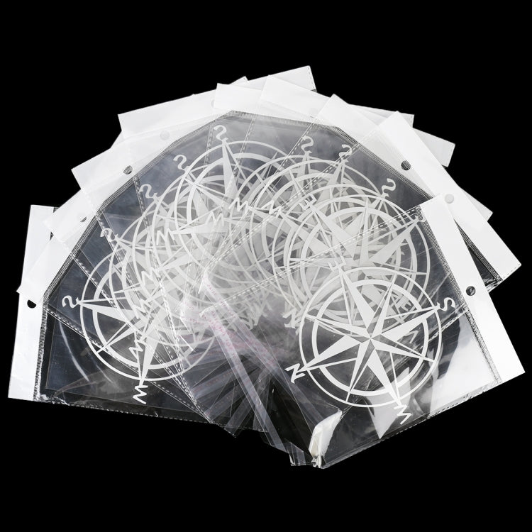 10 PCS Car Compass Pattern Random Decorative Sticker White, White