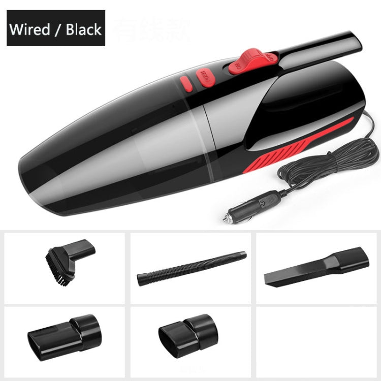 Car Wired Portable 120W Handheld Powerful Vacuum Cleaner with LED Light Cable Length: 5m, Wired with Light