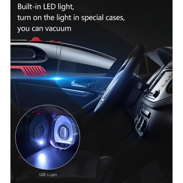 Car Wired Portable 120W Handheld Powerful Vacuum Cleaner with LED Light Cable Length: 5m, Wired with Light