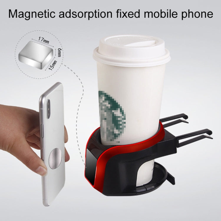 2 in 1 Car Air Outlet Magnetic Mount Beverage Cup Stand Phone Holder, 2 in 1 Phone Holder(Red), 2 in 1 Phone Holder