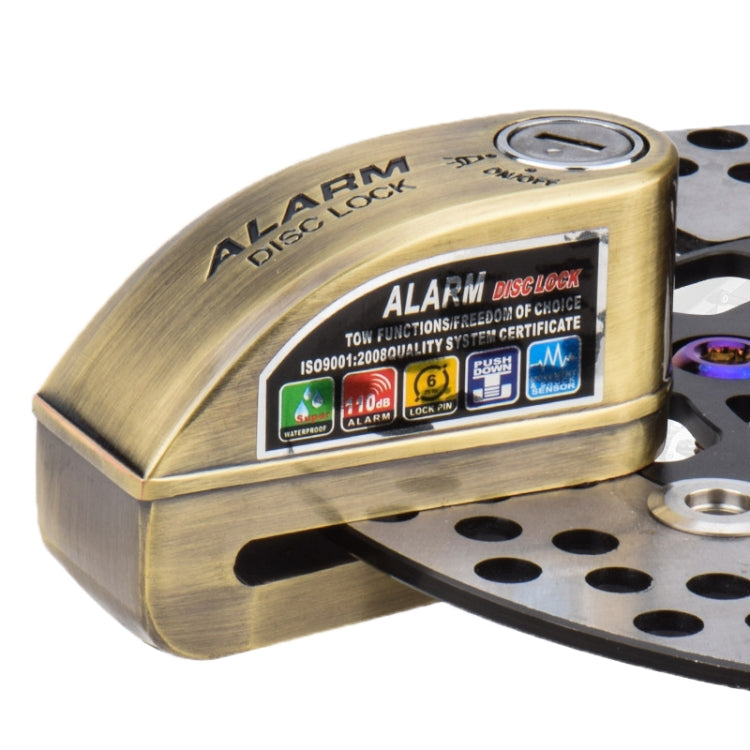 Motorcycles / Bicycle Anti-theft Lock Alarm Disc Brakes Lock with Cable and Bag, 8307 (Bronze)