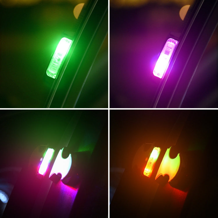 2 PCS Car LED Door Warning Lights Anti-collision Door Opening Lamp Flashing Lights, Door Warning Lights (Silver)