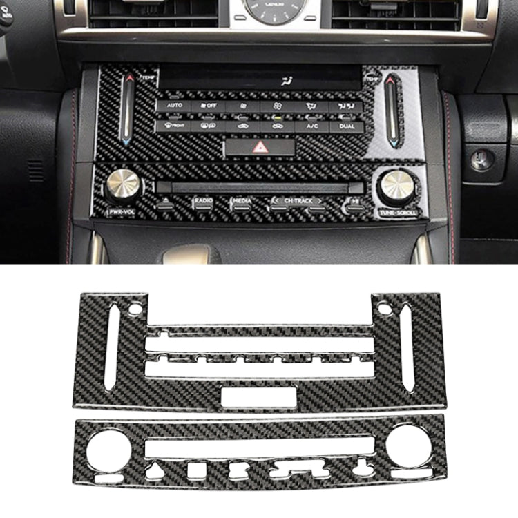 Car Carbon Fiber Air Conditioning CD Panel Decorative Sticker for Lexus IS250 2013-, Left Drive, Air Conditioning CD Panel