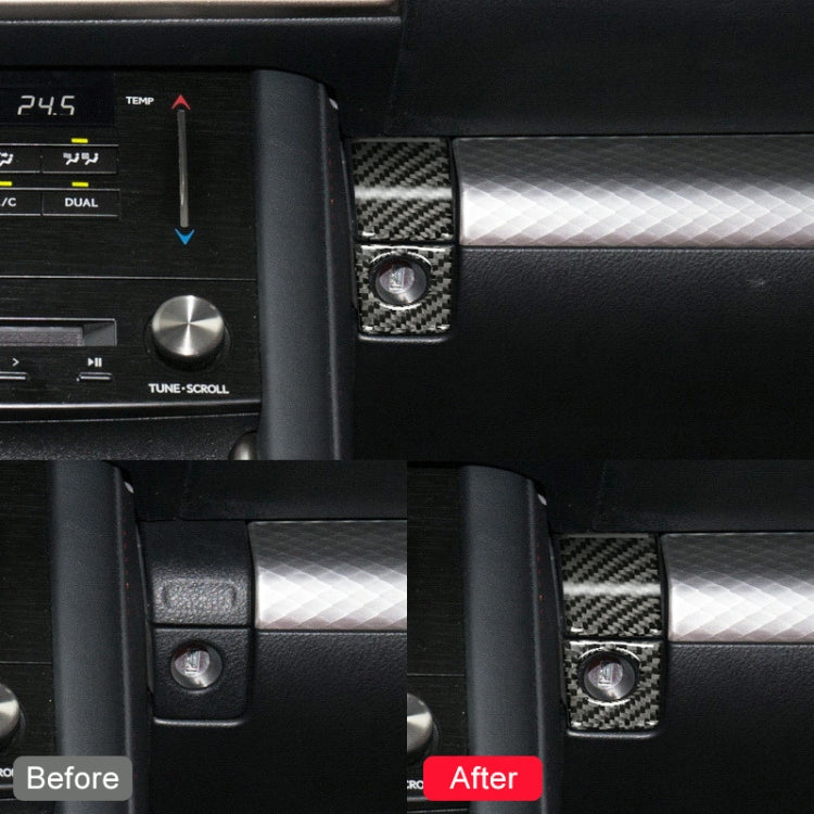 Car Carbon Fiber Storage Box Switch Decorative Sticker for Lexus IS250 2013-, Left Drive, Storage Box Switch