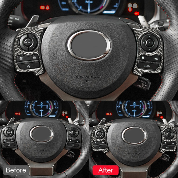 Car Carbon Fiber Steering Wheel Button Decorative Sticker for Lexus IS250 NX200 200t 300h 13-, Left Drive B Style, Steering Wheel Button B Style, Left Drive