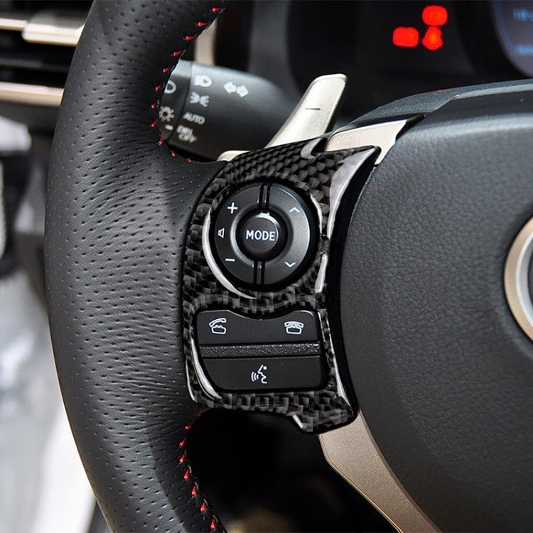 Car Carbon Fiber Steering Wheel Button Decorative Sticker for Lexus IS250 NX200 200t 300h 13-, Left Drive B Style, Steering Wheel Button B Style, Left Drive