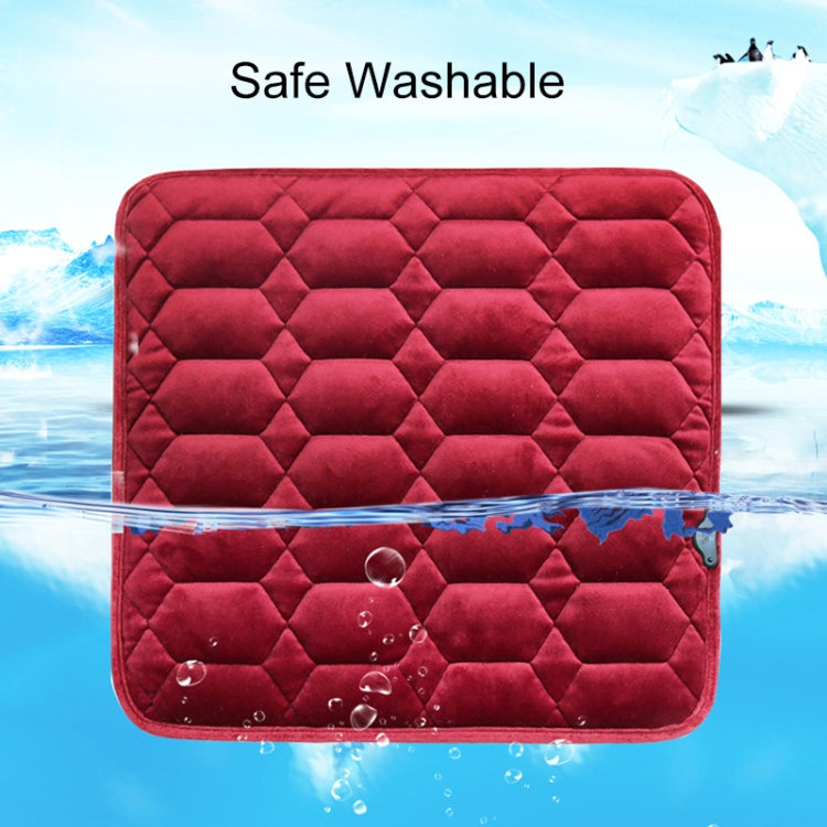 Car USB Seat Heater Cushion Warmer Cover Winter Heated Warm Mat, Style: Square, Square (Red), Square (Black)