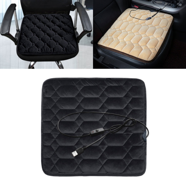 Car USB Seat Heater Cushion Warmer Cover Winter Heated Warm Mat, Style: Heart Shape, Heart Shape (Black), Heart Shape (Coffee), Heart Shape (Beige), Heart Shape (Red)