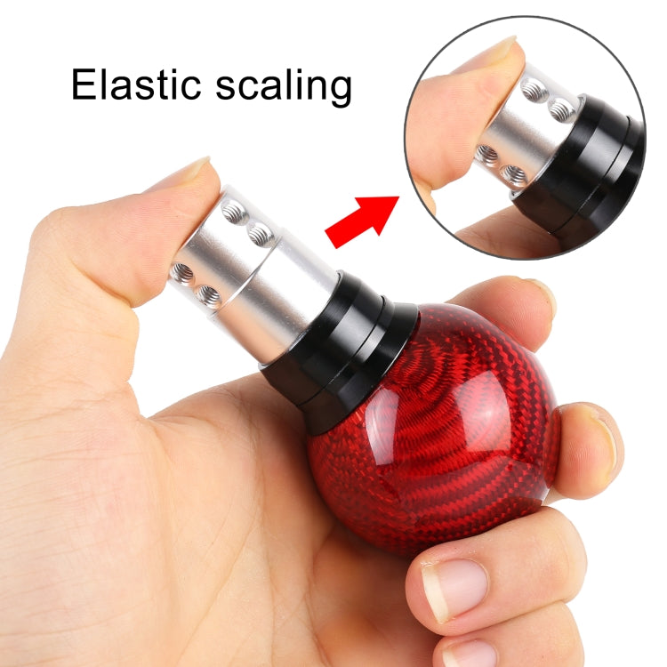 Universal Car Pressable Telescopic Carbon Fiber Gear Head Gear Shift Knob, Length: 9.5cm