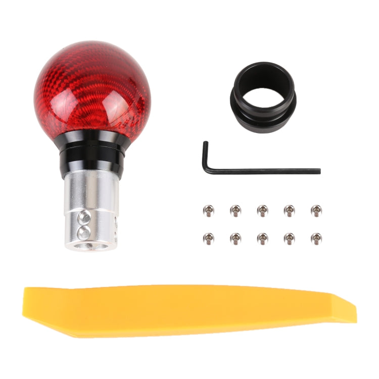 Universal Car Pressable Telescopic Carbon Fiber Gear Head Gear Shift Knob, Length: 9.5cm