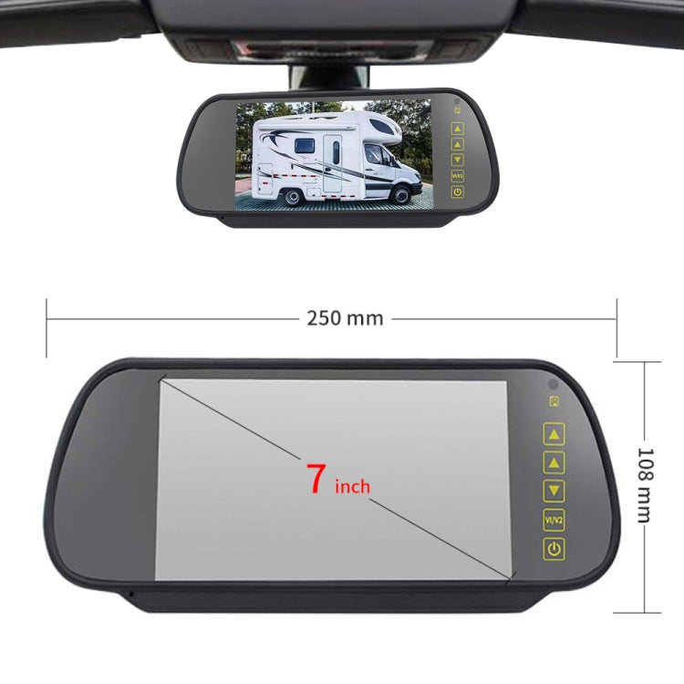 PZ470 Car Waterproof 170 Degree Brake Light View Camera + 7 inch Rearview Monitor for Volkswagen T5 / T6 2010-2017, PZ470 + 7 inch Rearview Monitor