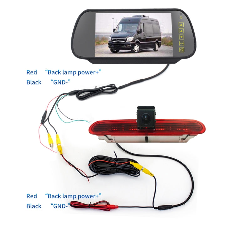 PZ472 Car Waterproof 170 Degree Brake Light View Camera + 7 inch Rearview Monitor for Fiat / Opel, PZ472 + 7 inch Rearview Monitor