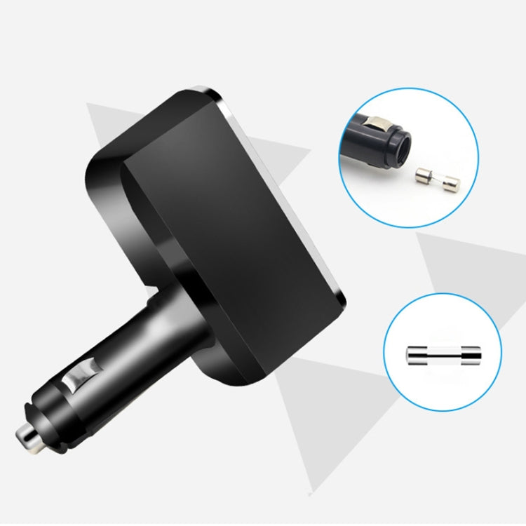 SHUNWEI SD-1909 80W 0.8A Car 2 in 1 USB Charger 90 Degree Free Rotation Cigarette Lighter, SD-1909 (Black), SD-1909