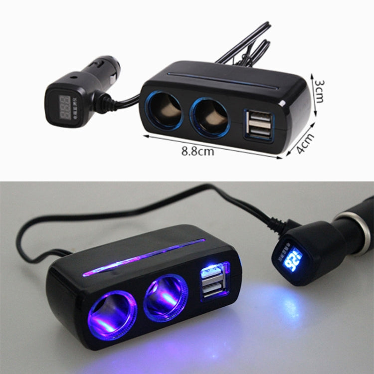 SHUNWEI SD-1928C 80W 3.1A Car 2 in 1 Dual USB Charger Cigarette Lighter with Voltage Detection, SD-1928C