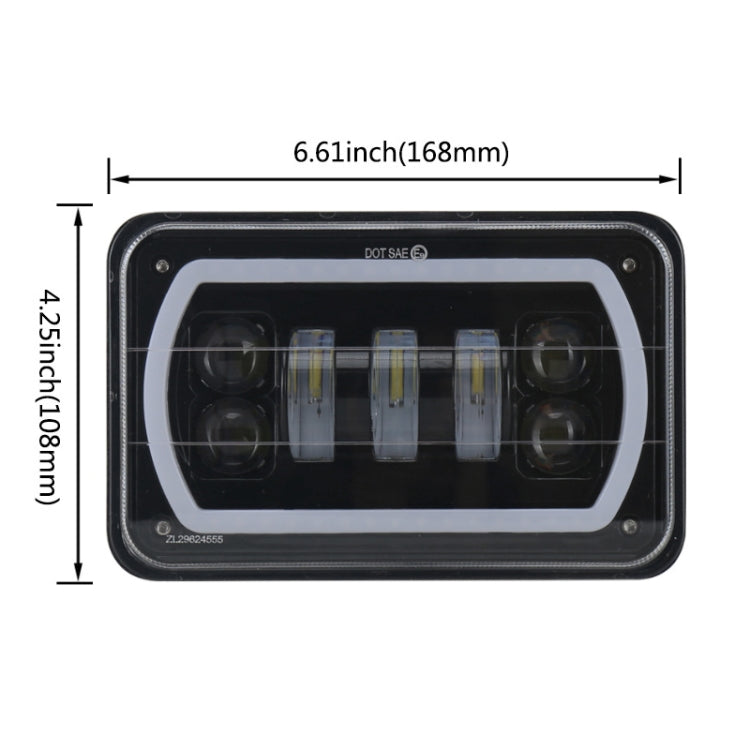5 inch 30W DC 10-30V 7200LM IP67 Car LED Turn Signal / Headlight, with Angel Eyes, 5 inch with Angel Eyes