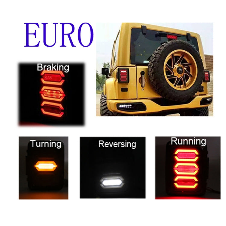 1 Pair 15W DC 12V IP67 4 in 1 Car LED Tail Lights / Driving Lights / Brake Lights/Turn Reverse, European Version