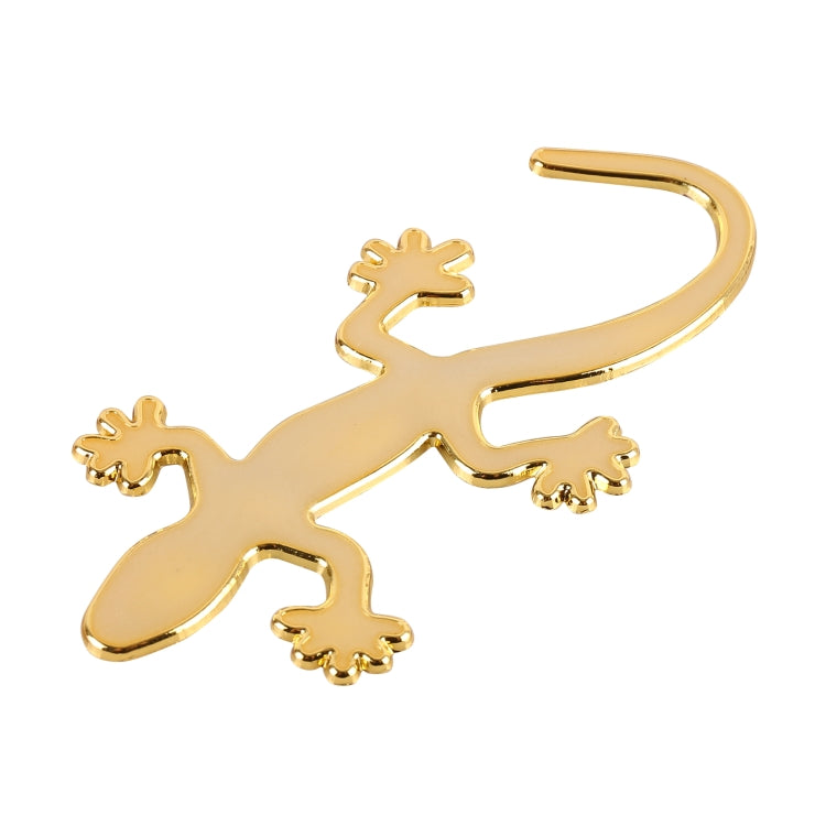Gecko Shape Metal Car Luminous Decorative Sticker, Gold, Silver
