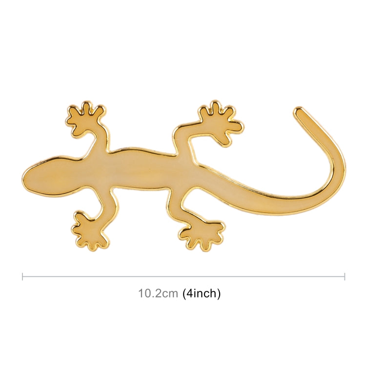 Gecko Shape Metal Car Luminous Decorative Sticker, Gold, Silver