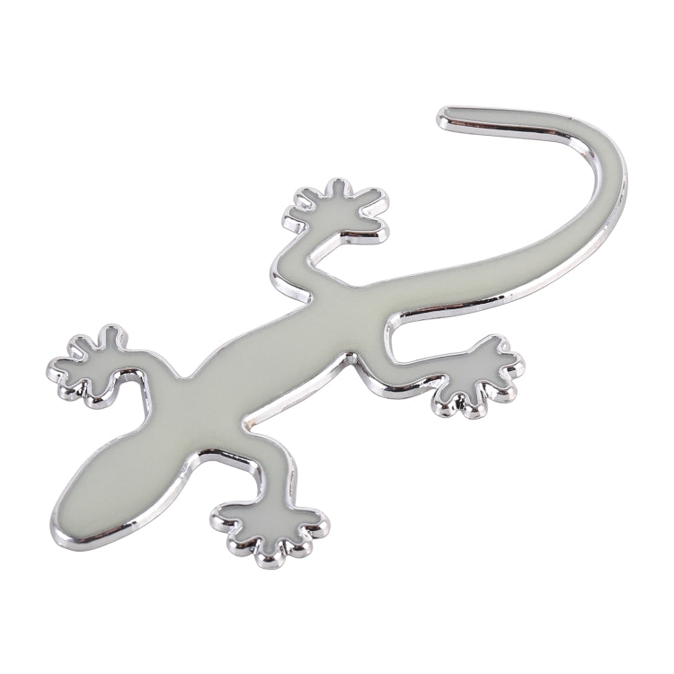 Gecko Shape Metal Car Luminous Decorative Sticker, Gold, Silver
