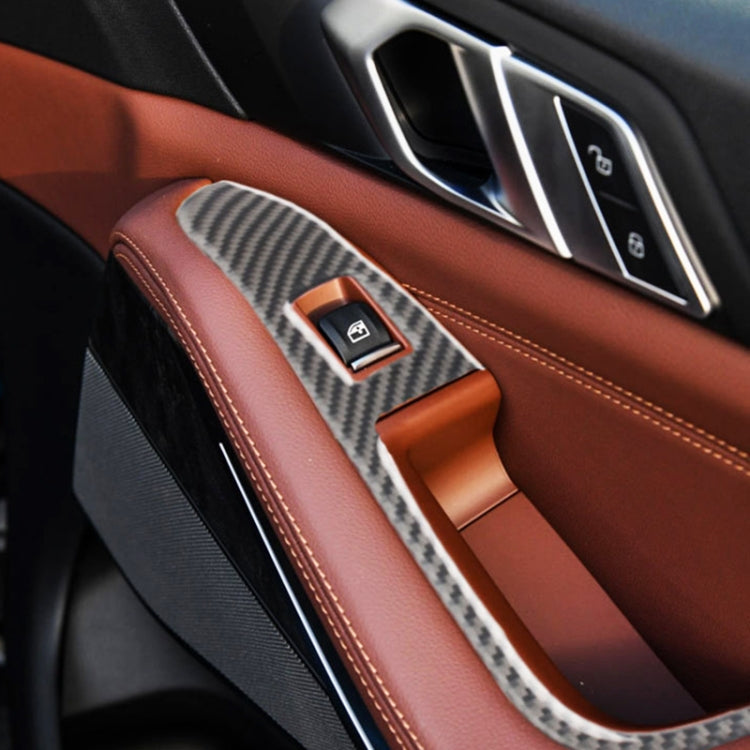 4 PCS Car Carbon Fiber Window Lift Button Decorative Sticker for BMW X5 2020, Window Lift Button