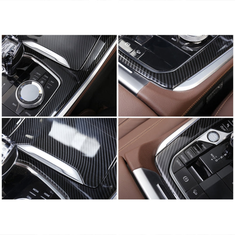 2 PCS Car Carbon Fiber Gear Panel Decorative Sticker for BMW X5 2020, Gear Panel