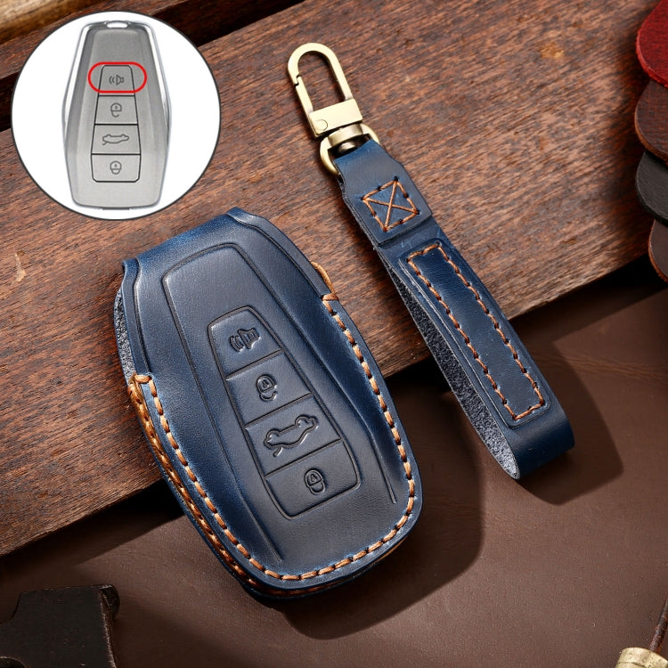Hallmo Car Cowhide Leather Key Protective Cover Key Case for Geely Emgrand C Style, For Geely Emgrand C Style