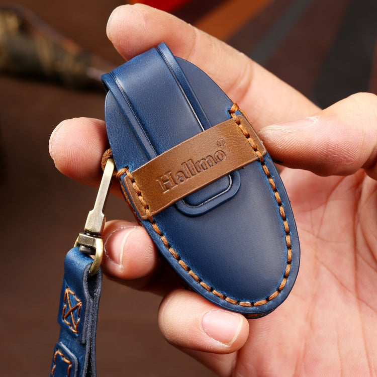 Hallmo Car Cowhide Leather Key Protective Cover Key Case for Nissan Sylphy 3-button Horn, For Nissan Sylphy 3-button Horn, Fr Nissan Sylphy 3-button Horn