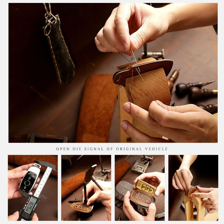 Hallmo Car Cowhide Leather Key Protective Cover Key Case for Subaru Forester