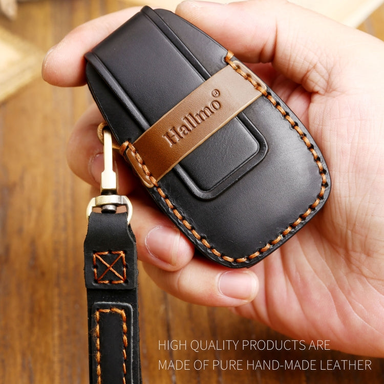 Hallmo Car Cowhide Leather Key Protective Cover Key Case for Changan CS75 Plus, For Changan CS75 Plus
