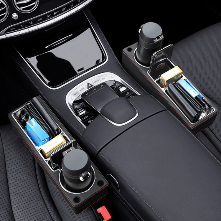 Car Multi-functional Console PU Leather Box Cup Holder Seat Gap Side Storage Box, Storage Box (Black), Storage Box (Beige), Storage Box (Brown)