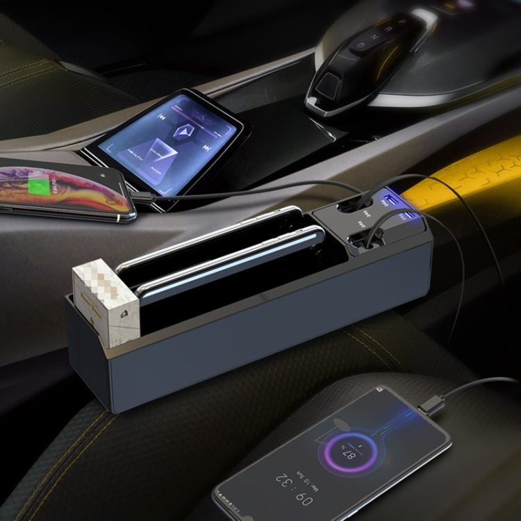 Micro USB + USB-C / Type-C + 8PIN Interface Car Multi-functional Cup Holder Seat Gap Side Storage Box, Micro USB + USB-C / Type-C + 8PIN