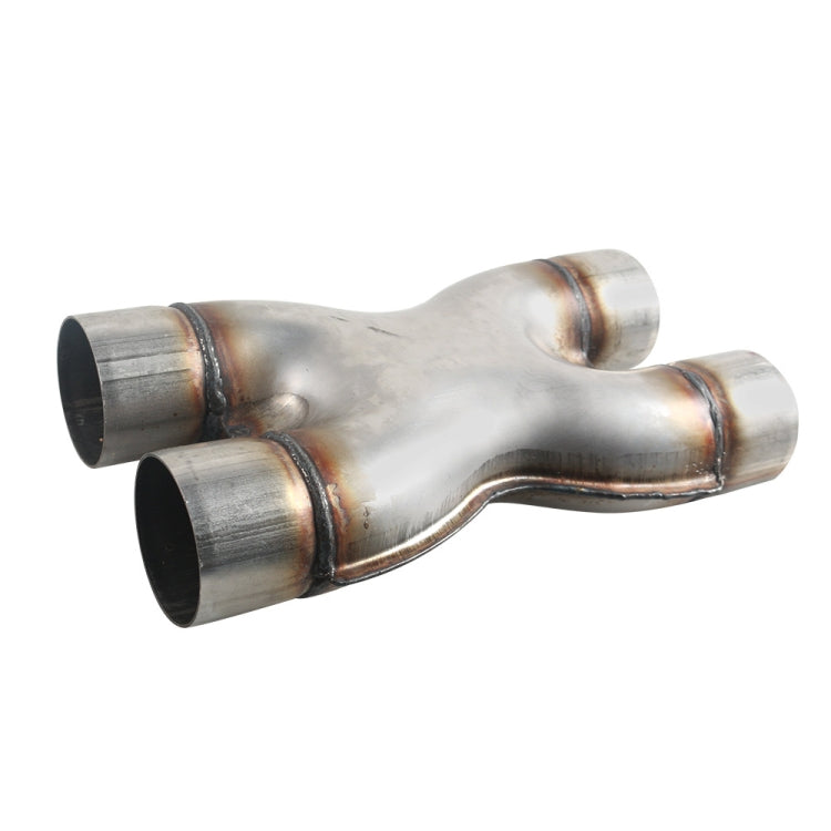 Dual 2.5 inch Car Universal 304 Stainless Steel X-type Exhaust Pipe, TP-1016-2-5-2-5